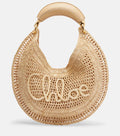 Crochet Raffia Crescent Hobo Bag — Natural